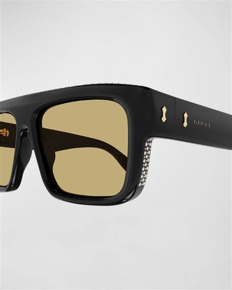 gucci rectangular acetate glasses|gucci sunglasses with swarovski crystals.